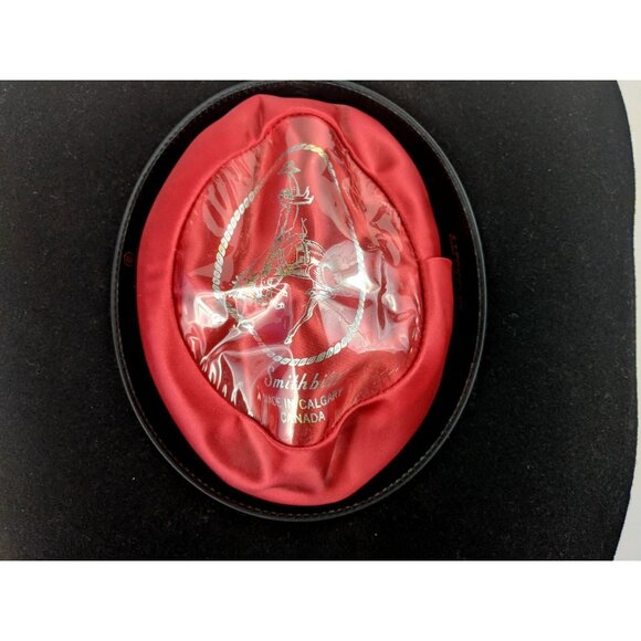 Vintage Smithbilt Cowboy Western Hat 6 7/8 Black Wool Felt 3X Calgary Canada - Picture 8 of 11